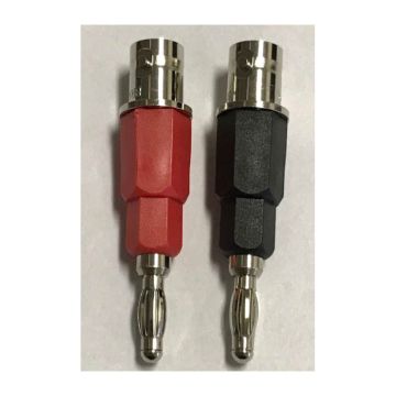 BNC Female to Single Banana Plug Male Adapter (Red/Black)